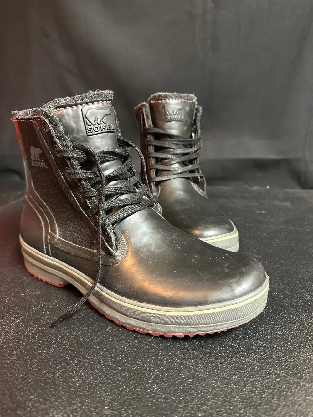 SOREL Men’s Black Lace-Up Waterproof Boots